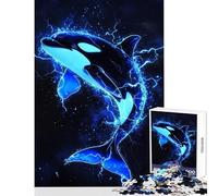 Jigsaw Puzzle 1000 Piece for Adults Electric Orca Majesty Educational Game Wall Art Toy Wall Decor Artists' Collection, Fine Arts (38x26cm)