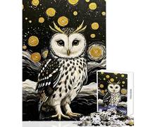 Jigsaw Puzzle 1000 Piece for Adults Elegant Owl in Starry Night Painting Impossible Game Learning Educational DIY Toys Artists' Collection, Fine Arts (50X75cm)