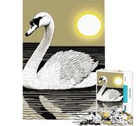 Jigsaw Puzzle 1000 Piece for Adults Elegant Swan in Water Educational Challenge Analysis And Logic Educational Toy for 14+ Puzzle Game Offered (38x26cm)