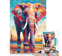 Jigsaw Puzzle 1000 Piece for Adults Elephant in Style WPAP, Impossible Game, Home Decoration, Deal As Gifts for The Whole Family 50x75cm