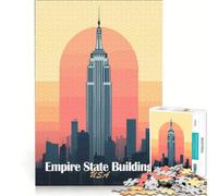 Jigsaw Puzzle 1000 Piece for Adults Empire State Building Poster, Impossible Game, Home Decoration, Deal As Gifts for The Whole Family 38x52cm