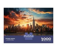 Jigsaw Puzzle 1000 Piece for Adults Empire State Building Sunset Puzzle for Adults Family Game Precision Cutting for Birthday, Chrismas 52x38cm/1000pcs
