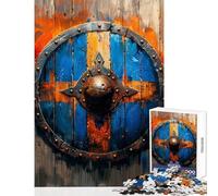 Jigsaw Puzzle 1000 Piece for Adults Epic Viking Shield Fun Games Suitable for Couples Home Decoration Toys Fun at Home Activities, (38x52cm)