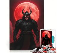 Jigsaw Puzzle 1000 Piece for Adults Evil Warrior with Red Moon, Impossible Game, Home Decoration, Deal As Gifts for The Whole Family 50x75cm