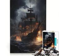 Jigsaw Puzzle 1000 Piece for Adults Fantasy Pirate Ship, Impossible Game, Home Decoration, Deal As Gifts for The Whole Family 38x52cm