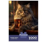 Jigsaw Puzzle 1000 Piece for Adults Fat Cat Beer Bar Pub Drink Jigsaws for Adults Family Game Wall Decoration Deal As Gifts for The Whole Family 70x50cm/1000pcs