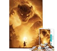 Jigsaw Puzzle 1000 Piece for Adults Fiery Beast Confrontation in Ancient City Challenging To Complete Pattern Assembly Home Decoration Toys for And from 14 Years And over (50X75CM)