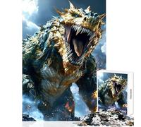 Jigsaw Puzzle 1000 Piece for Adults Fiery Dragon Titan Impossible Game Learning Educational DIY Toys Artists' Collection, Fine Arts (50X75cm)