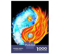 Jigsaw Puzzle 1000 Piece for Adults Fire And Ice Yin Yang Jigsaws for Adults Family Game Wall Decoration Deal As Gifts for The Whole Family 38x26cm/1000pcs