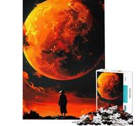 Jigsaw Puzzle 1000 Piece for Adults Fire Moon Ascend Relaxing Games Learning Educational Toys Great Gifts for Games Presents for Women (Size 38x52cm)