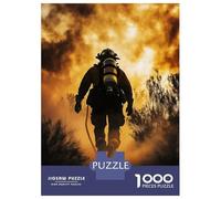 Jigsaw Puzzle 1000 Piece for Adults Firefighter in Smoke Jigsaw Puzzle Fun Games A Work of Art Deal As Gifts for The Whole Family 38x26cm/1000pcs