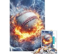 Jigsaw Puzzle 1000 Piece for Adults Flames & Ice Baseball Drama Challenging Game Toys Family Game Stress Reliever Great Gifts for Games (size 38x26cm)