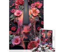 Jigsaw Puzzle 1000 Piece for Adults Floral Violin Impossible Game Learning Educational DIY Toys Artists' Collection, Fine Arts (26X38cm)