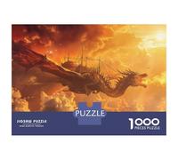 Jigsaw Puzzle 1000 Piece for Adults Flying Dragon Ship Fantasy Art Jigsaw for Adults Fun Games Analysis And Logic Deal As Gifts for The Whole Family 38x26cm/1000pcs