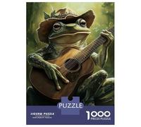 Jigsaw Puzzle 1000 Piece for Adults Frog Musician in Hat-1 Adult Jigsaw Hands-on Game Staycation Kill Time Stress Reduction Gifts 52x38cm/1000pcs