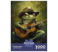 Jigsaw Puzzle 1000 Piece for Adults Frog Musician in Hat Adult Jigsaw Hands-on Game Staycation Kill Time Stress Reduction Gifts 52x38cm/1000pcs
