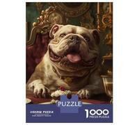 Jigsaw Puzzle 1000 Piece for Adults Funny Bulldog Cake Cute Jigsaw Puzzle Fun Games A Work of Art Deal As Gifts for The Whole Family 70x50cm/1000pcs