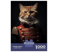 Jigsaw Puzzle 1000 Piece for Adults Funny Napoleon Tabby Cat Puzzles for Adults Family Game Birthday Present Deal As Gifts for The Whole Family 38x26cm/1000pcs
