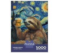 Jigsaw Puzzle 1000 Piece for Adults Funny Sloth Drinking Beer Jigsaws for Adults Family Game Wall Decoration Deal As Gifts for The Whole Family 38x26cm/1000pcs