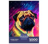 Jigsaw Puzzle 1000 Piece for Adults Funny Synth Pug Pixel Puzzles for Adults Family Game Birthday Present Deal As Gifts for The Whole Family 52x38cm/1000pcs