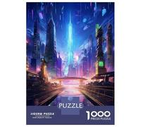 Jigsaw Puzzle 1000 Piece for Adults Futuristic Future City Adult Jigsaw Hands-on Game Staycation Kill Time Stress Reduction Gifts 38x26cm/1000pcs
