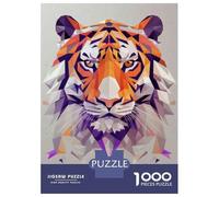 Jigsaw Puzzle 1000 Piece for Adults Geometric Tiger Wall Art Print-2 Jigsaw Toy Wall Decor Analysis And Logic Deal As Gifts for The Whole Family 38x26cm/1000pcs