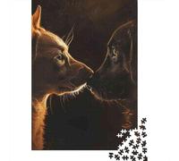Jigsaw Puzzle 1000 Piece for Adults German Shepherd Wall Art Print Jigsaw Toy Wall Decor Analysis And Logic Deal As Gifts for The Whole Family 52x38cm/1000pcs