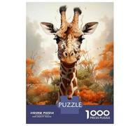 Jigsaw Puzzle 1000 Piece for Adults Giraffe Wall Art Print-2 Jigsaw for Adults Fun Games Analysis And Logic Deal As Gifts for The Whole Family 52x38cm/1000pcs