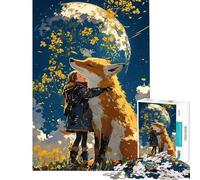 Jigsaw Puzzle 1000 Piece for Adults Girl And Fox Under The Moo Puzzles for Adults Family Game For Family Fun for Birthday, Chrismas (Size 38x26cm)
