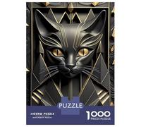 Jigsaw Puzzle 1000 Piece for Adults God Cat Golden Art Deco Puzzles for Adults Family Game Birthday Present Deal As Gifts for The Whole Family 38x26cm/1000pcs