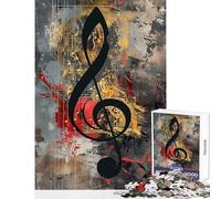 Jigsaw Puzzle 1000 Piece for Adults Gold Music Notes Educational Game Wall Art Toy Wall Decor Artists' Collection, Fine Arts (38x26cm)