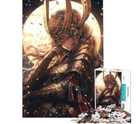 Jigsaw Puzzle 1000 Piece for Adults Golden Armor Samurai Girl Challenging To Complete Pattern Assembly Home Decoration Toys for And from 14 Years And over (38X52CM)