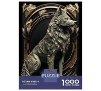Jigsaw Puzzle 1000 Piece for Adults Golden King Wolf Throne Puzzles for Adults Family Game Birthday Present Deal As Gifts for The Whole Family 70x50cm/1000pcs