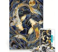 Jigsaw Puzzle 1000 Piece for Adults Golden Koi Harmony, Impossible Game, Analysis And Logic, Enhance Love between Couples (50x75cm)