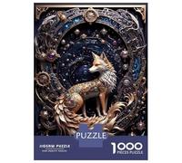 Jigsaw Puzzle 1000 Piece for Adults Golden Red Steampunk Fox Puzzles for Adults Family Game Birthday Present Deal As Gifts for The Whole Family 52x38cm/1000pcs