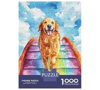 Jigsaw Puzzle 1000 Piece for Adults Golden Retriever Rainbow Bridge Jigsaw Puzzle Fun Games A Work of Art Deal As Gifts for The Whole Family 38x26cm/1000pcs