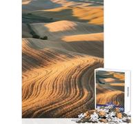 Jigsaw Puzzle 1000 Piece for Adults Golden Wheat Fields at Sunset Practical Game Learning Educational Home Decoration Toys Artists' Collection, Fine Arts (50X75cm)