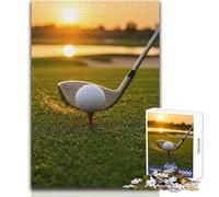 Jigsaw Puzzle 1000 Piece for Adults Golf Ball Being Hit at Sunset Educational Game Hand Speed Race Gift For Birthdays Size 38x52cm