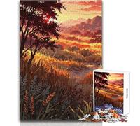 Jigsaw Puzzle 1000 Piece for Adults Grassland in The Sunset Home Art Decor Practical Game for And 14 Years And over (size 50x75cm)