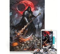 Jigsaw Puzzle 1000 Piece for Adults Grim Reaper Halloween Night, Impossible Game, Fun at Home Activities, Suitable for Desktop Decoration 50X75CM