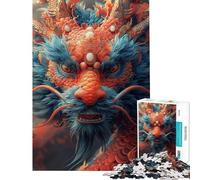 Jigsaw Puzzle 1000 Piece for Adults Happy New Year Dragon for Birthday, Chrismas Hand Speed Race Brain Teaser Game for Age 14+ Game (38x26cm)