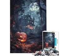 Jigsaw Puzzle 1000 Piece for Adults Haunted House Halloween Fun at Home Activities, For Family Fun Practical Game for 14+ Puzzle Game Offered (38x26cm)
