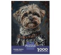 Jigsaw Puzzle 1000 Piece for Adults Havanese Dog in Armor Jigsaw Puzzle Fun Games A Work of Art Deal As Gifts for The Whole Family 52x38cm/1000pcs