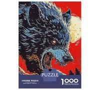 Jigsaw Puzzle 1000 Piece for Adults Horror Wolf Vintage Puzzle for Adults Family Game Precision Cutting for Birthday, Chrismas 70x50cm/1000pcs