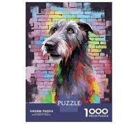 Jigsaw Puzzle 1000 Piece for Adults Irish Wolfhound Graffiti Puzzles for Adults Family Game Birthday Present Deal As Gifts for The Whole Family 38x26cm/1000pcs