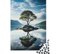 Jigsaw Puzzle 1000 Piece for Adults Island Tree Reflection Lake Jigsaw Toy Wall Decor Analysis And Logic Deal As Gifts for The Whole Family 70x50cm/1000pcs