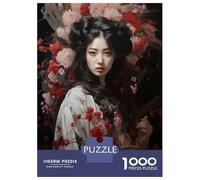 Jigsaw Puzzle 1000 Piece for Adults Japanese Geisha Art Print-8 Adult Jigsaw Puzzle Brain Teaser Game Hand Speed Race Stress Reduction Gifts 52x38cm/1000pcs
