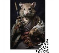 Jigsaw Puzzle 1000 Piece for Adults Japanese Samurai Mouse Jigsaw Toy Wall Decor Analysis And Logic Deal As Gifts for The Whole Family 70x50cm/1000pcs