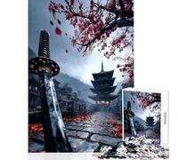 Jigsaw Puzzle 1000 Piece for Adults Japanese Samurai Sword Practical Game Learning Educational Home Decoration Toys Artists' Collection, Fine Arts (50X75cm)