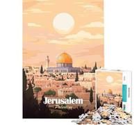 Jigsaw Puzzle 1000 Piece for Adults Jerusalem, Palestine Travel Poster Educational Game Learning Educational Toys Great Gifts And Toys Suitable for Couples (Size 75x50cm)